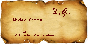 Wider Gitta névjegykártya